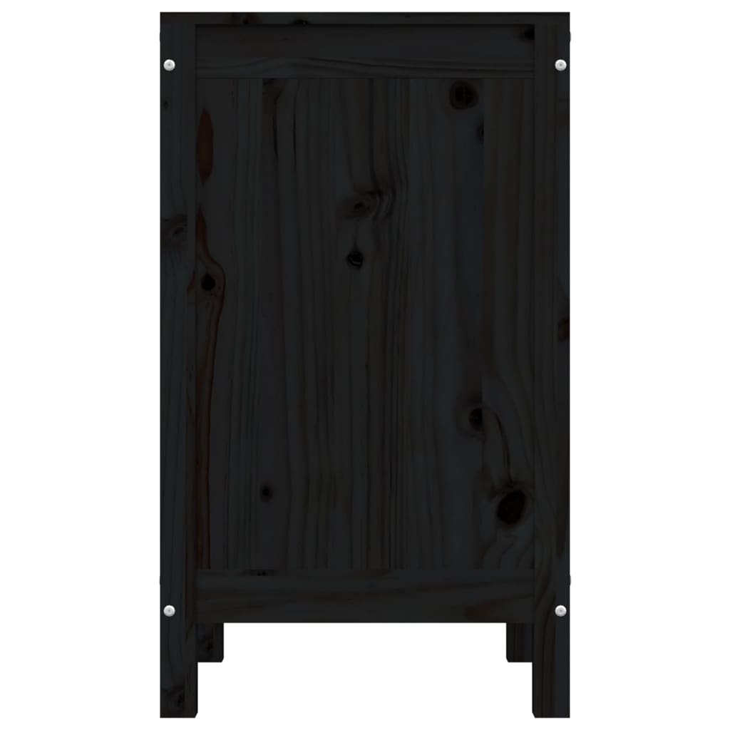 Cutie de rufe, negru, 44x44x76 cm, lemn masiv de pin Lando - Lando