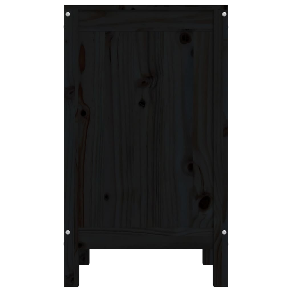 Cutie de rufe, negru, 44x44x76 cm, lemn masiv de pin Lando - Lando