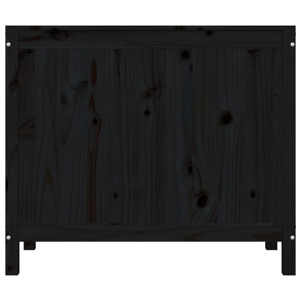 Cutie de rufe, negru, 88,5x44x76 cm, lemn masiv de pin Lando - Lando