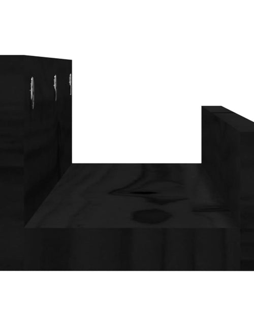 Загрузите изображение в средство просмотра галереи, Rafturi de perete, 2 buc., negru, 50x12x9 cm, lemn masiv de pin Lando - Lando
