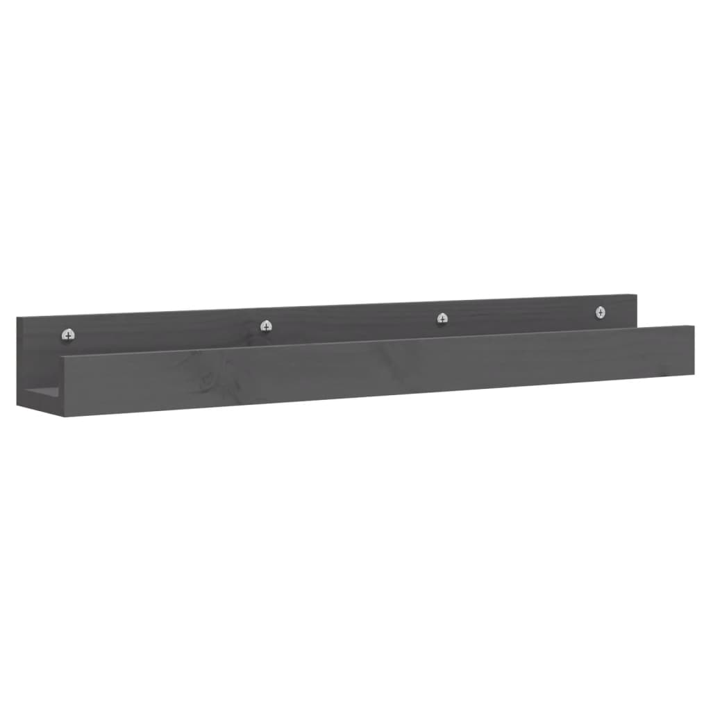 Rafturi de perete, 2 buc., gri, 80x12x9 cm, lemn masiv de pin Lando - Lando