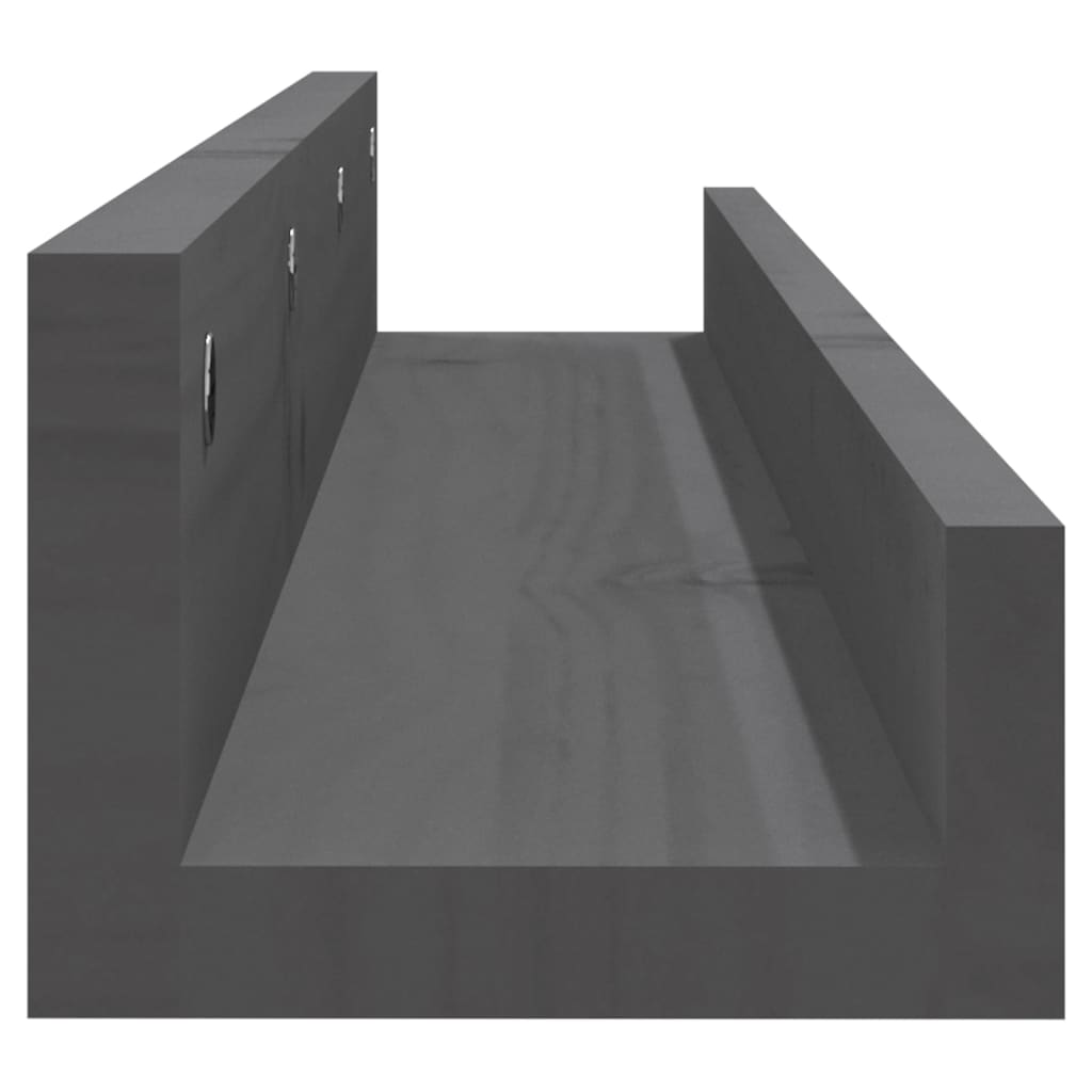 Rafturi de perete, 2 buc., gri, 80x12x9 cm, lemn masiv de pin Lando - Lando