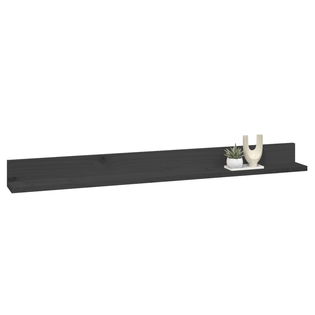 Rafturi de perete, 2 buc., gri, 110x11x9 cm, lemn masiv de pin Lando - Lando