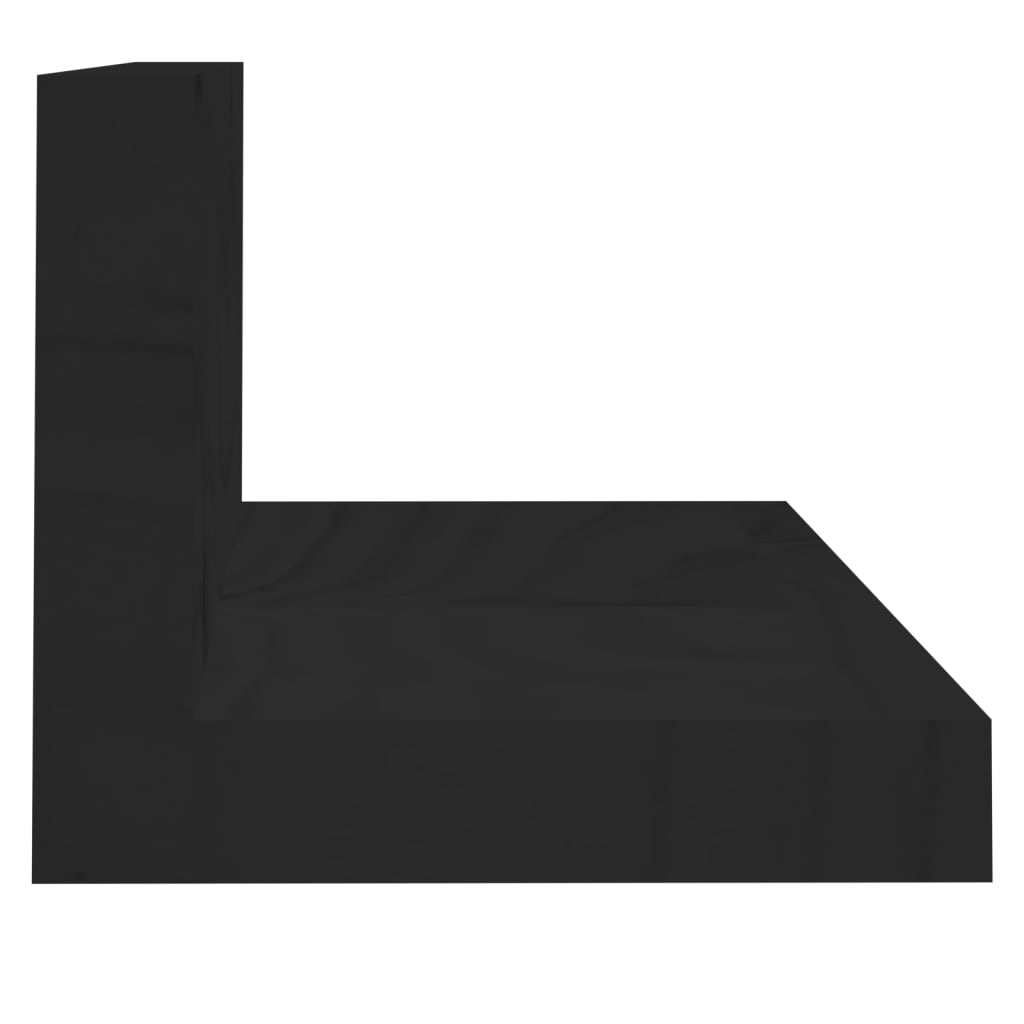 Rafturi de perete, 2 buc., negru, 110x11x9cm, lemn masiv de pin Lando - Lando