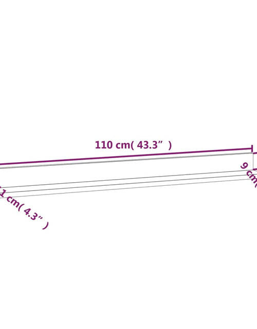 Загрузите изображение в средство просмотра галереи, Rafturi de perete, 2 buc., negru, 110x11x9cm, lemn masiv de pin Lando - Lando
