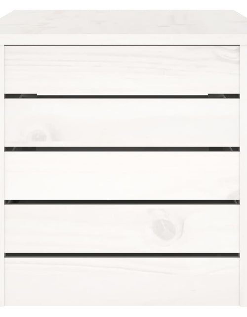 Загрузите изображение в средство просмотра галереи, Cutie de depozitare, alb, 109x36,5x33 cm, lemn masiv de pin - Lando
