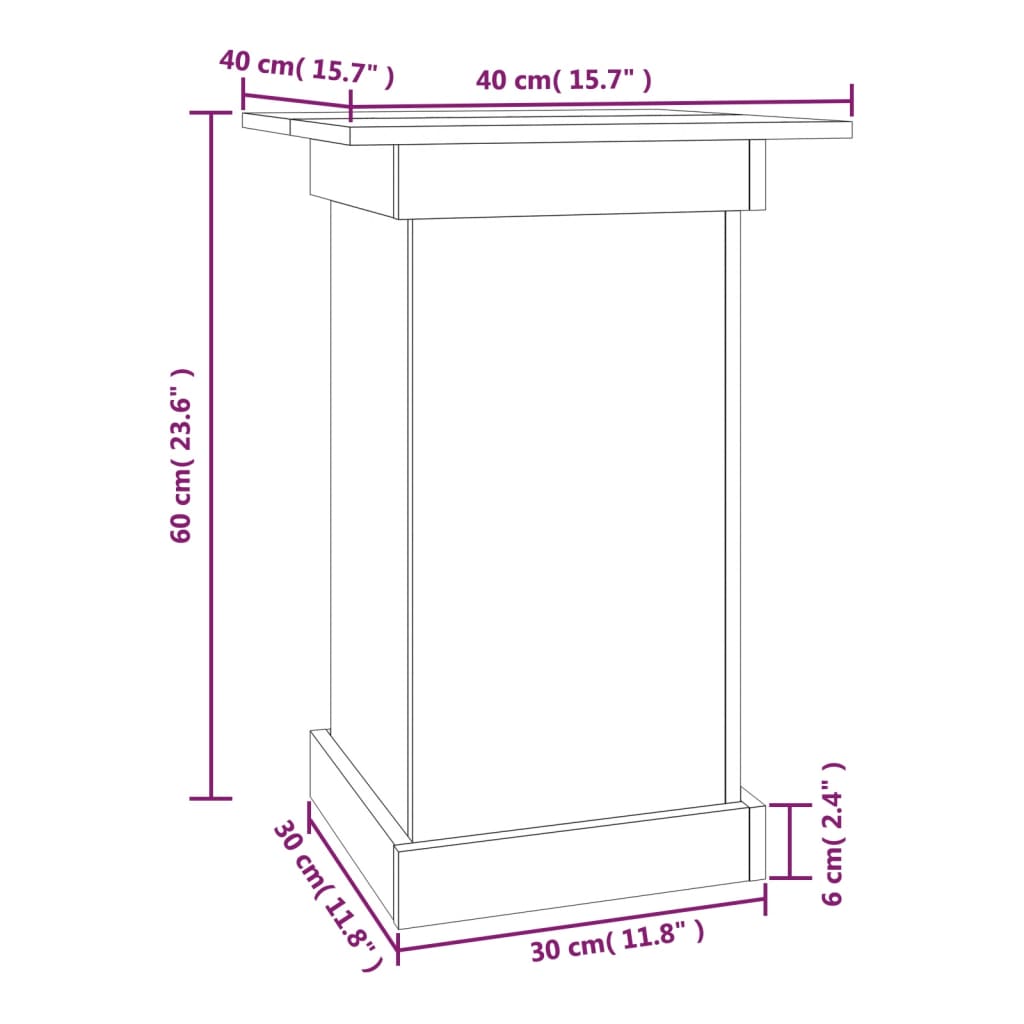 Suport pentru flori, maro miere, 40x40x60 cm, lemn masiv de pin Lando - Lando