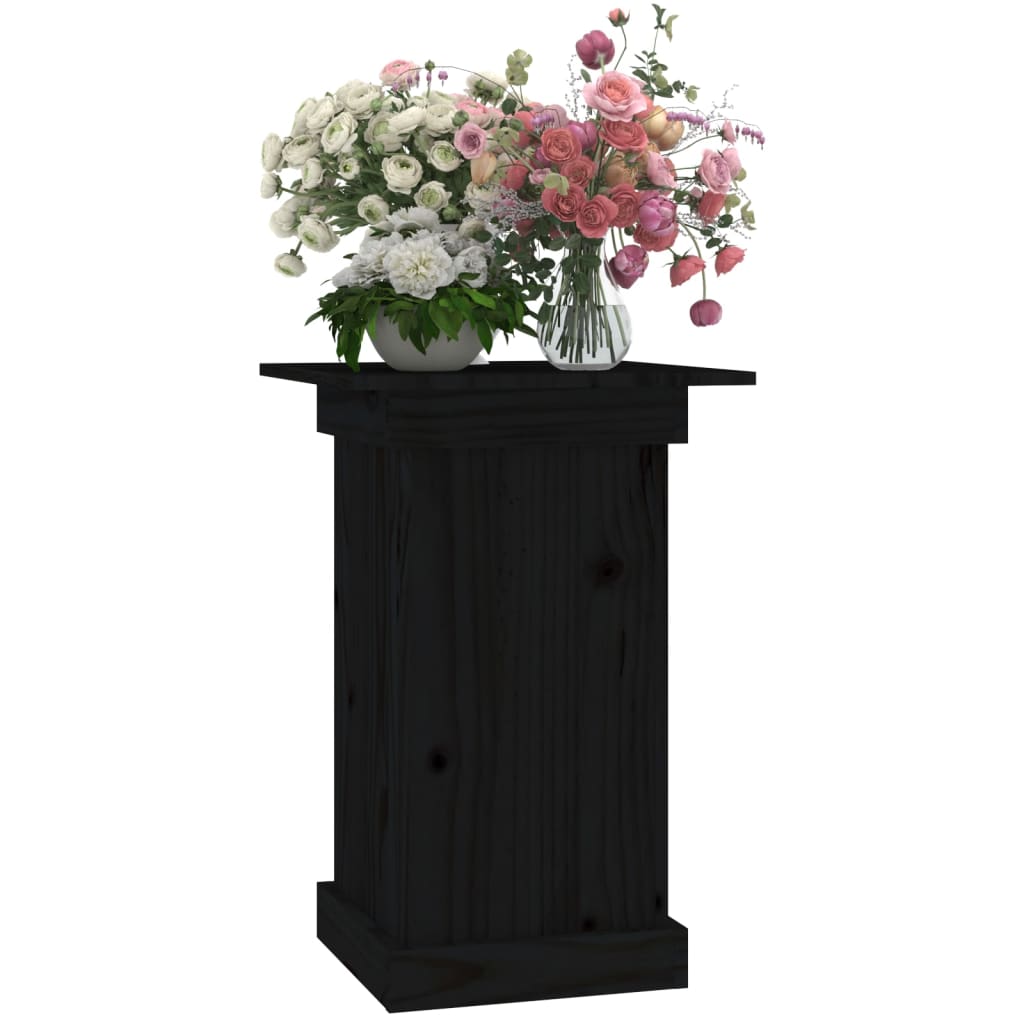 Suport pentru flori, negru, 40x40x60 cm, lemn masiv de pin Lando - Lando