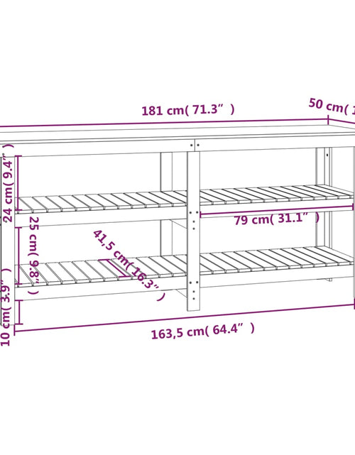 Încărcați imaginea în vizualizatorul Galerie, Banc de lucru, gri, 181x50x80 cm, lemn masiv pin Lando - Lando
