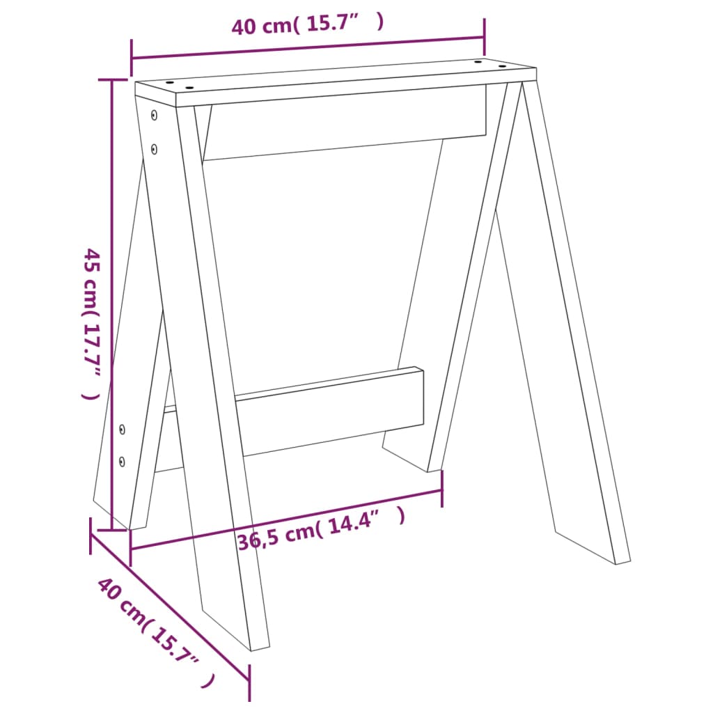 Scaune, 2 buc., negru, 40x40x45 cm, lemn masiv de pin Lando - Lando