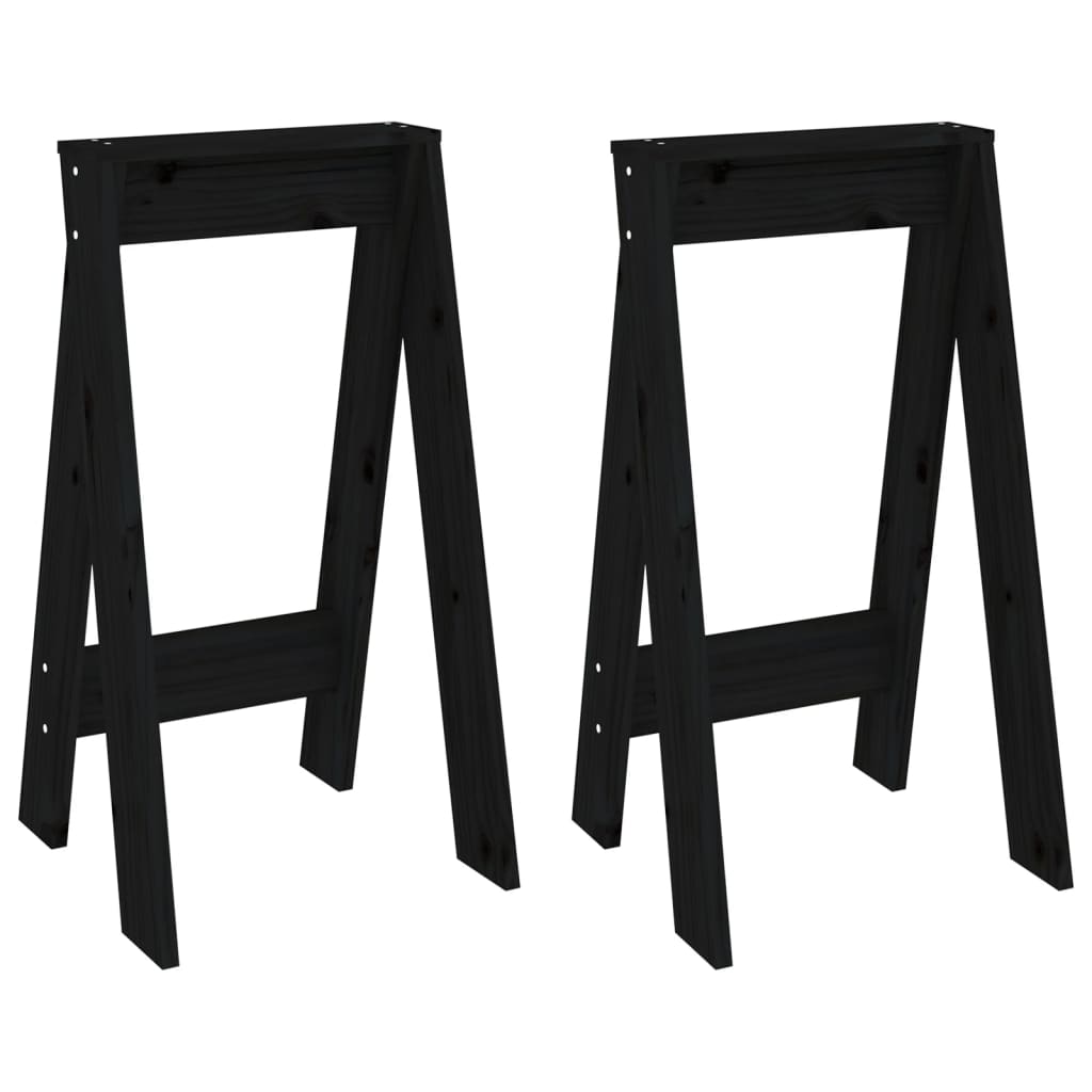 Scaune, 2 buc., negru, 40x40x75 cm, lemn masiv de pin Lando - Lando