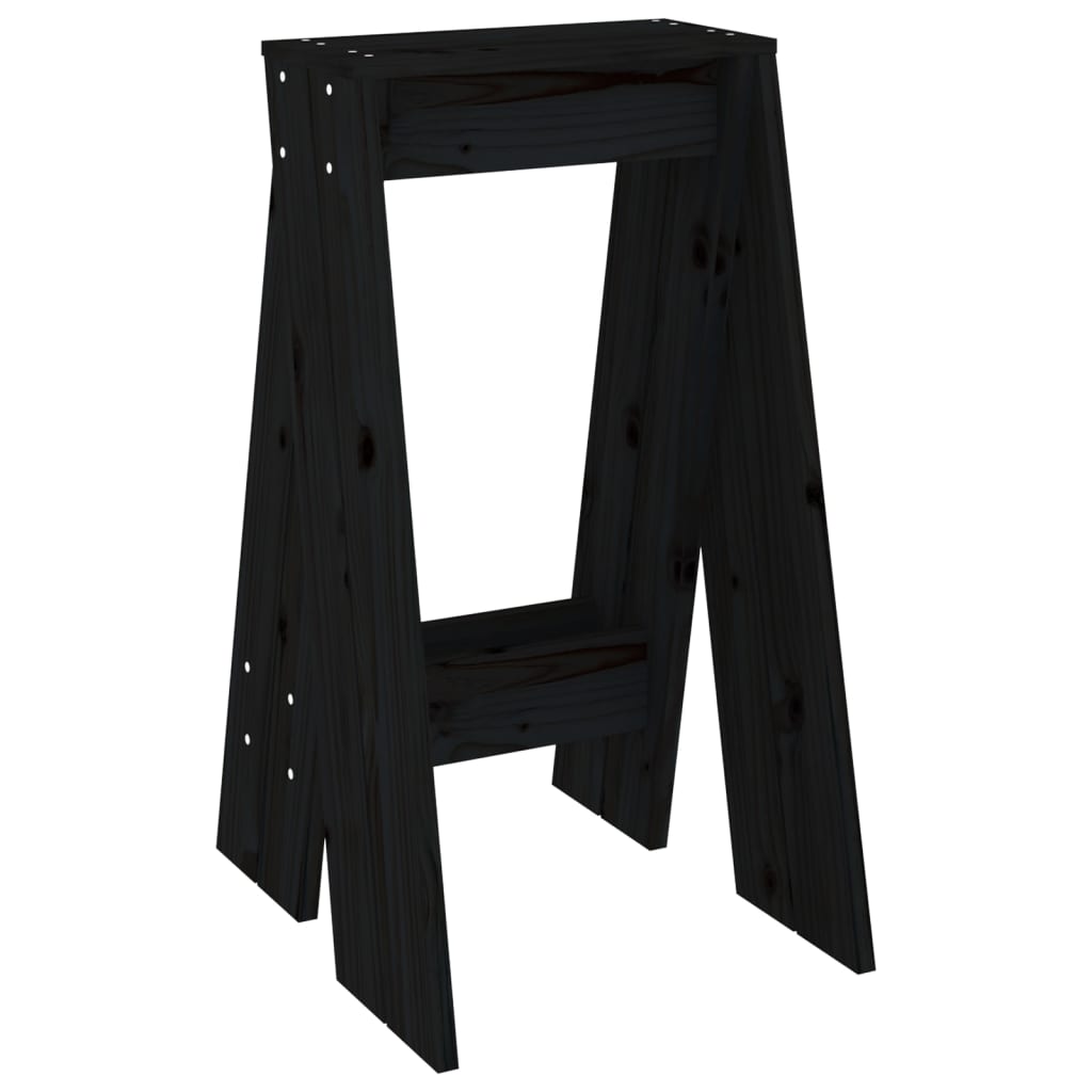 Scaune, 2 buc., negru, 40x40x75 cm, lemn masiv de pin Lando - Lando
