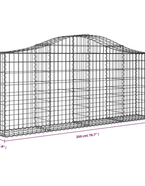 Загрузите изображение в средство просмотра галереи, Coș gabion arcuit 200x30x80/100 cm fier galvanizat Lando - Lando
