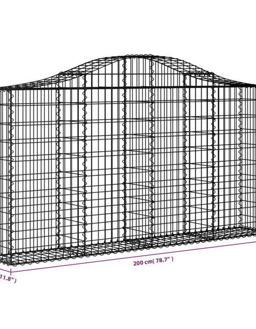 Încărcați imaginea în vizualizatorul Galerie, Coș gabion arcuit 200x30x100/120 cm fier galvanizat Lando - Lando
