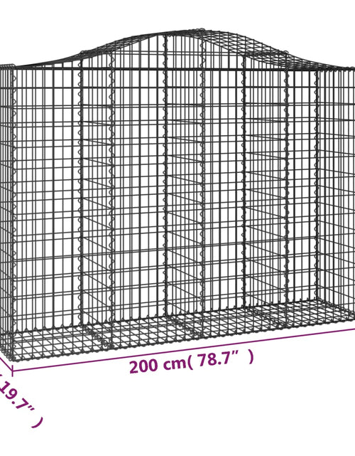 Загрузите изображение в средство просмотра галереи, Coș gabion arcuit, 200x50x140/160 cm, fier galvanizat Lando - Lando
