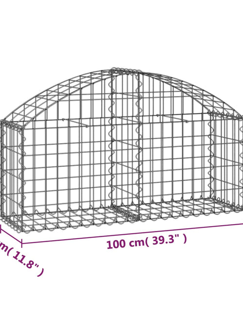 Încărcați imaginea în vizualizatorul Galerie, Coș gabion arcuit, 100x30x40/60 cm, fier galvanizat Lando - Lando
