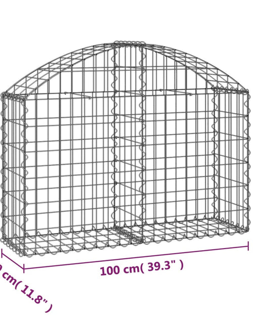 Загрузите изображение в средство просмотра галереи, Coș gabion arcuit, 100x30x60/80 cm, fier galvanizat Lando - Lando
