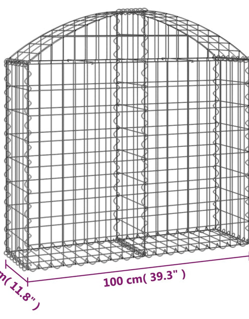 Încărcați imaginea în vizualizatorul Galerie, Coș gabion arcuit, 100x30x80/100 cm, fier galvanizat Lando - Lando
