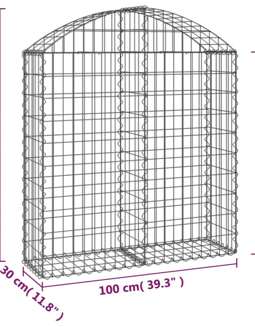 Загрузите изображение в средство просмотра галереи, Coș gabion arcuit, 100x30x100/120 cm, fier galvanizat Lando - Lando
