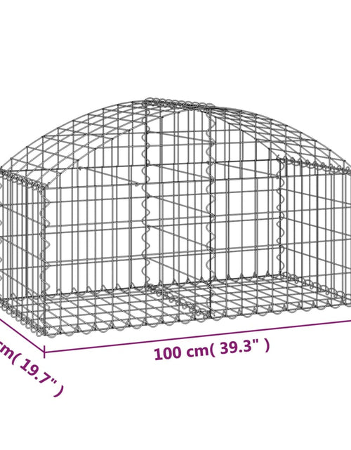 Încărcați imaginea în vizualizatorul Galerie, Coș gabion arcuit, 100x50x40/60 cm, fier galvanizat Lando - Lando
