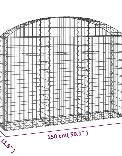 Загрузите изображение в средство просмотра галереи, Coș gabion arcuit, 150x30x100/120 cm, fier galvanizat Lando - Lando
