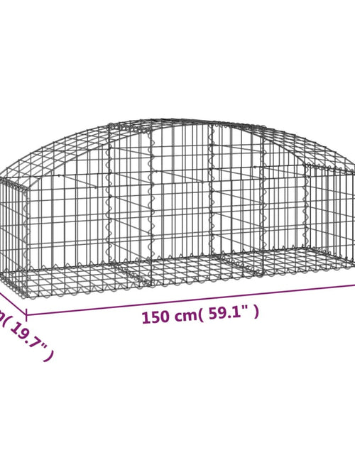 Загрузите изображение в средство просмотра галереи, Coș gabion arcuit, 150x50x40/60 cm, fier galvanizat Lando - Lando
