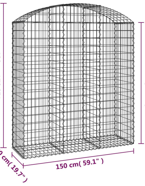 Încărcați imaginea în vizualizatorul Galerie, Coș gabion arcuit, 150x50x160/180 cm, fier galvanizat Lando - Lando
