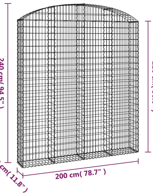 Încărcați imaginea în vizualizatorul Galerie, Coș gabion arcuit, 200x30x220/240, fier galvanizat Lando - Lando
