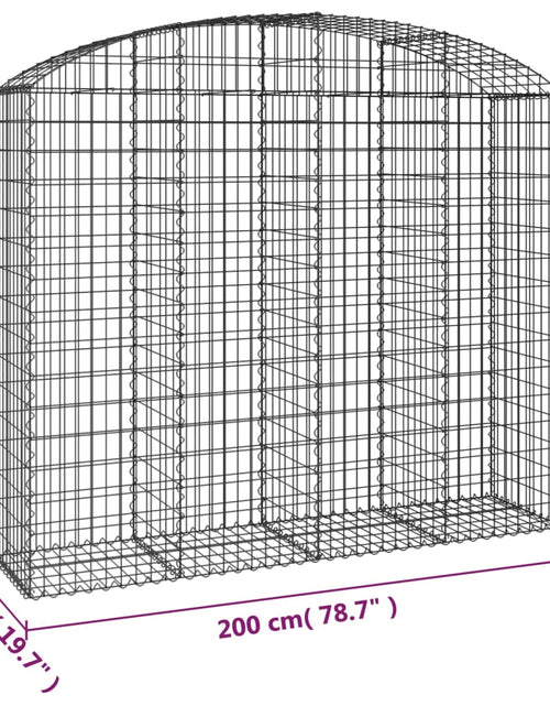 Загрузите изображение в средство просмотра галереи, Coș gabion arcuit, 200x50x160/180 cm, fier galvanizat Lando - Lando
