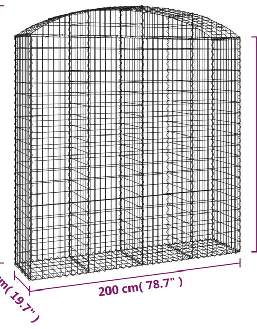 Încărcați imaginea în vizualizatorul Galerie, Coș gabion arcuit 200x50x200/220 cm fier galvanizat Lando - Lando
