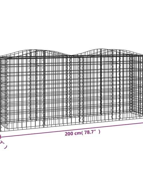 Încărcați imaginea în vizualizatorul Galerie, Strat înălțat cu gabion arcuit, 200x50x100 cm, fier galvanizat Lando - Lando
