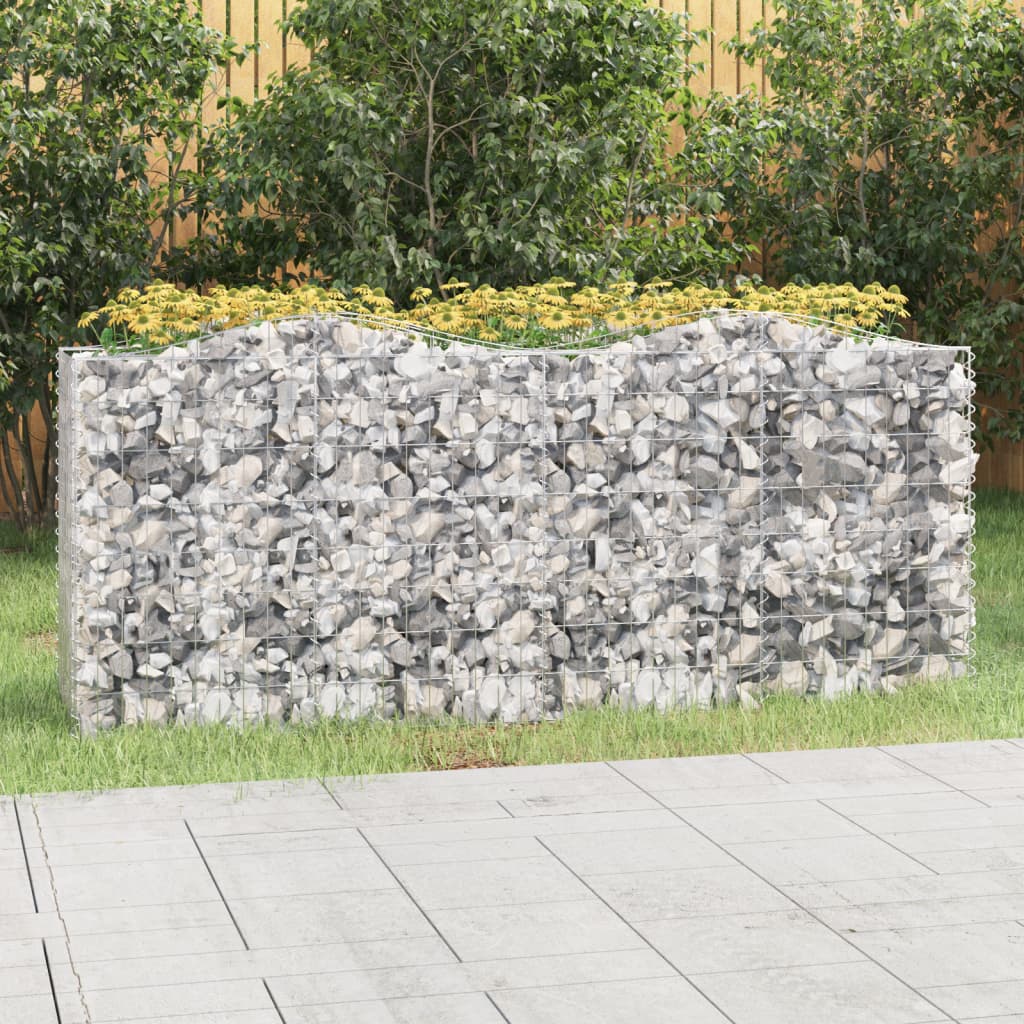 Strat înălțat cu gabion arcuit, 200x50x100 cm, fier galvanizat Lando - Lando