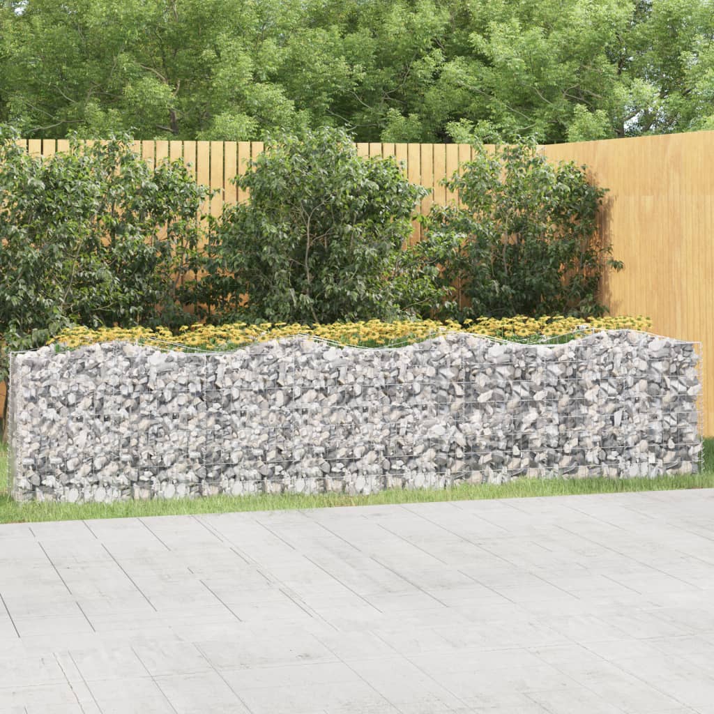 Strat înălțat cu gabion arcuit, 400x50x100 cm, fier galvanizat Lando - Lando