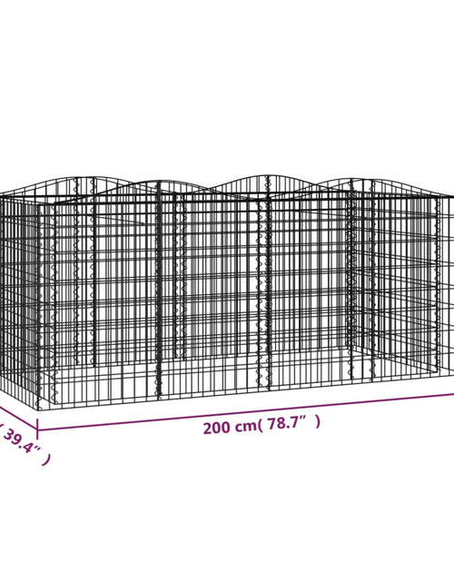 Загрузите изображение в средство просмотра галереи, Strat înălțat cu gabion arcuit, 200x100x100 cm, fier galvanizat Lando - Lando
