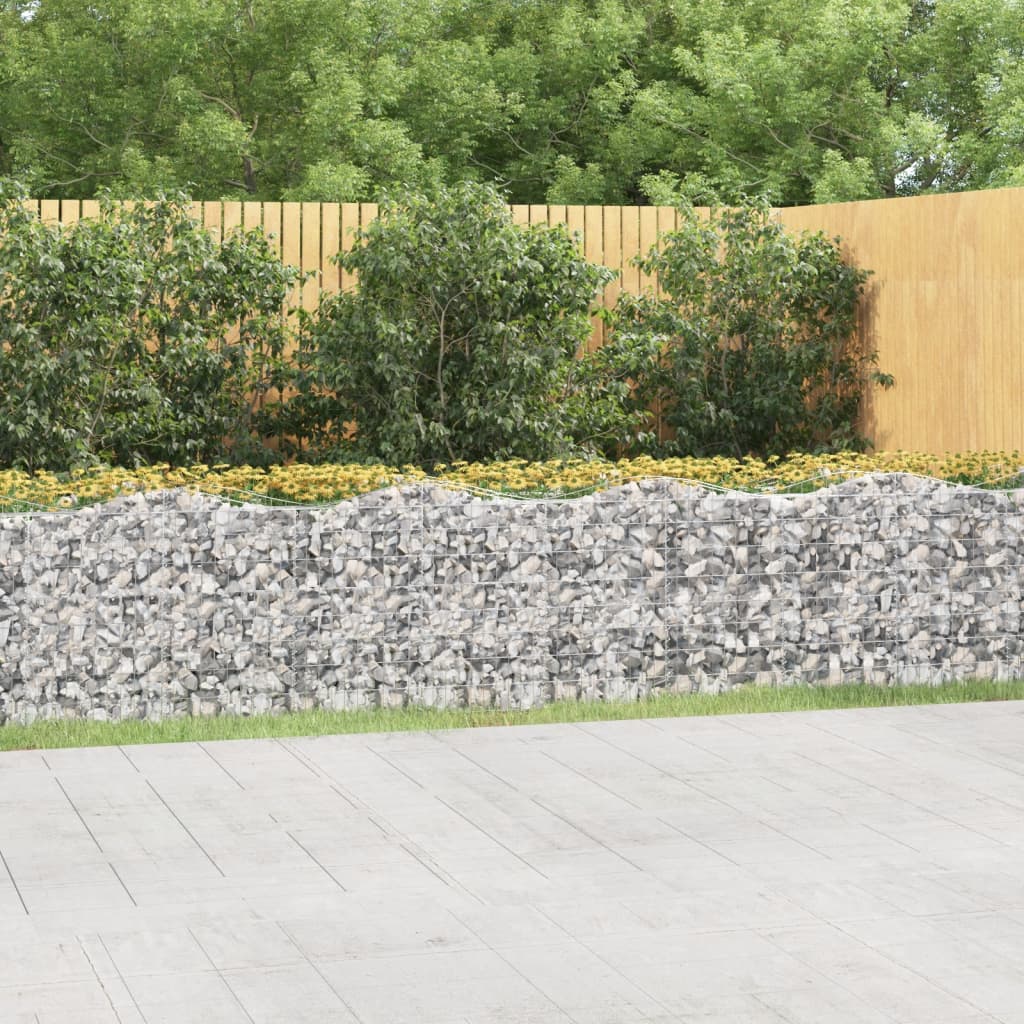 Strat înălțat cu gabion arcuit, 800x100x100 cm, fier galvanizat Lando - Lando