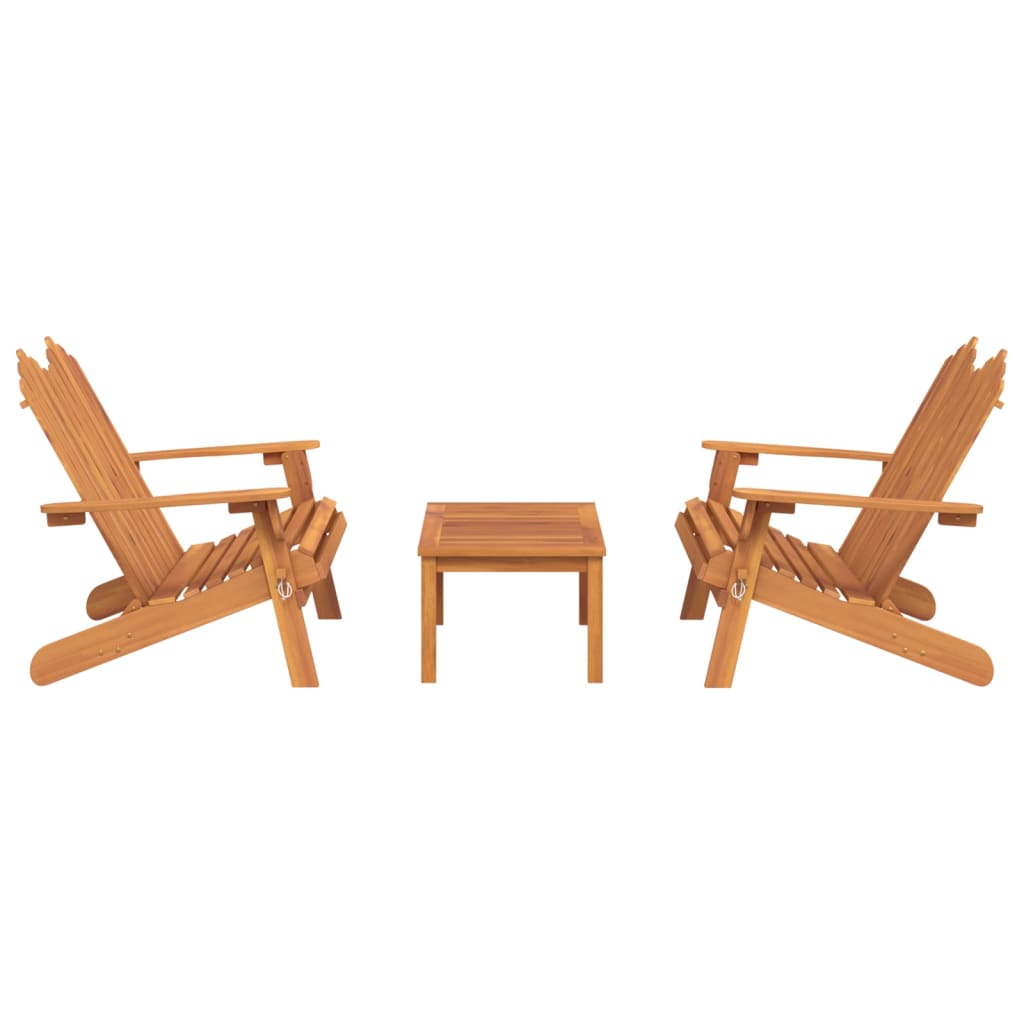Set mobilier de grădină Adirondack, 3 piese, lemn masiv acacia - Lando