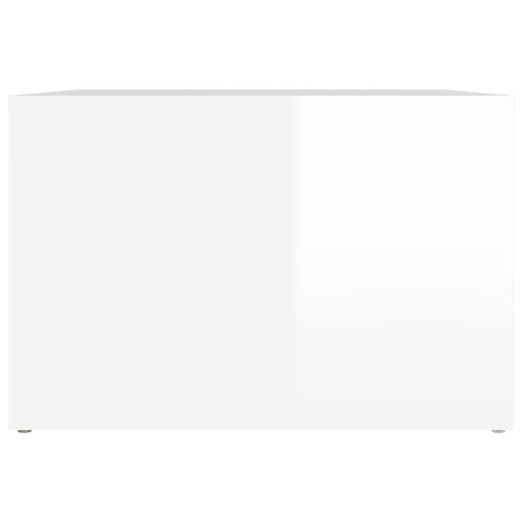 Noptieră, alb extralucios, 57x55x36 cm, lemn compozit - Lando