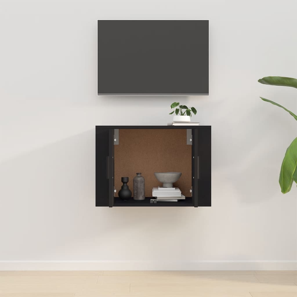 Dulap TV montat pe perete, negru, 57x34,5x40 cm Lando - Lando