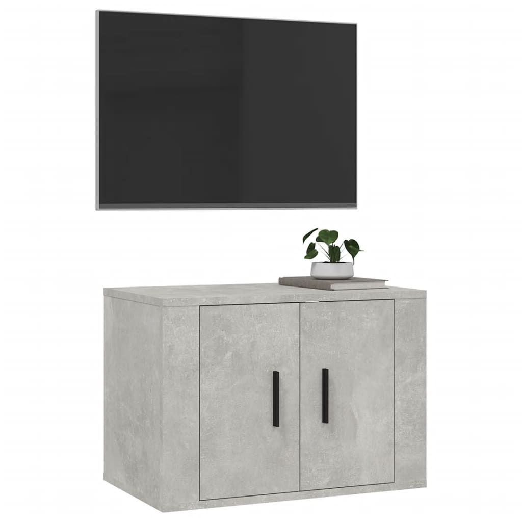 Dulap TV montat pe perete, gri beton, 57x34,5x40 cm Lando - Lando