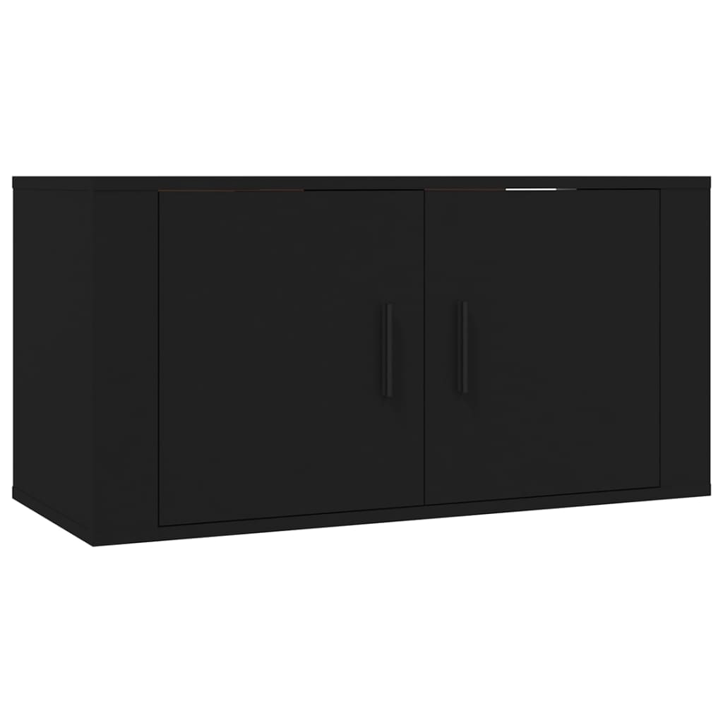 Dulap TV montat pe perete, negru, 80x34,5x40 cm Lando - Lando