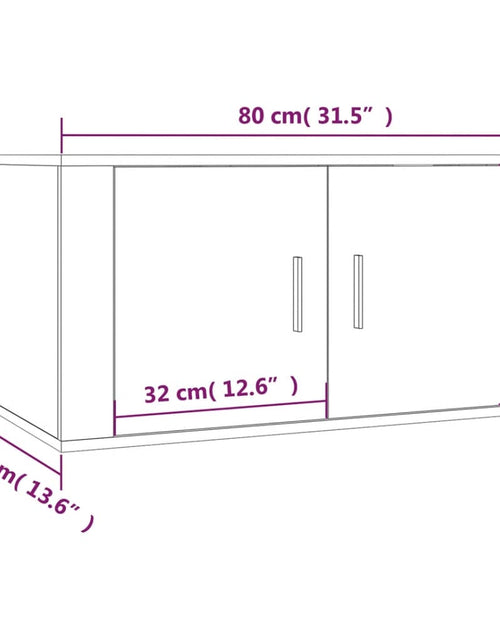 Загрузите изображение в средство просмотра галереи, Dulap TV montat pe perete, stejar maro, 80x34,5x40 cm Lando - Lando
