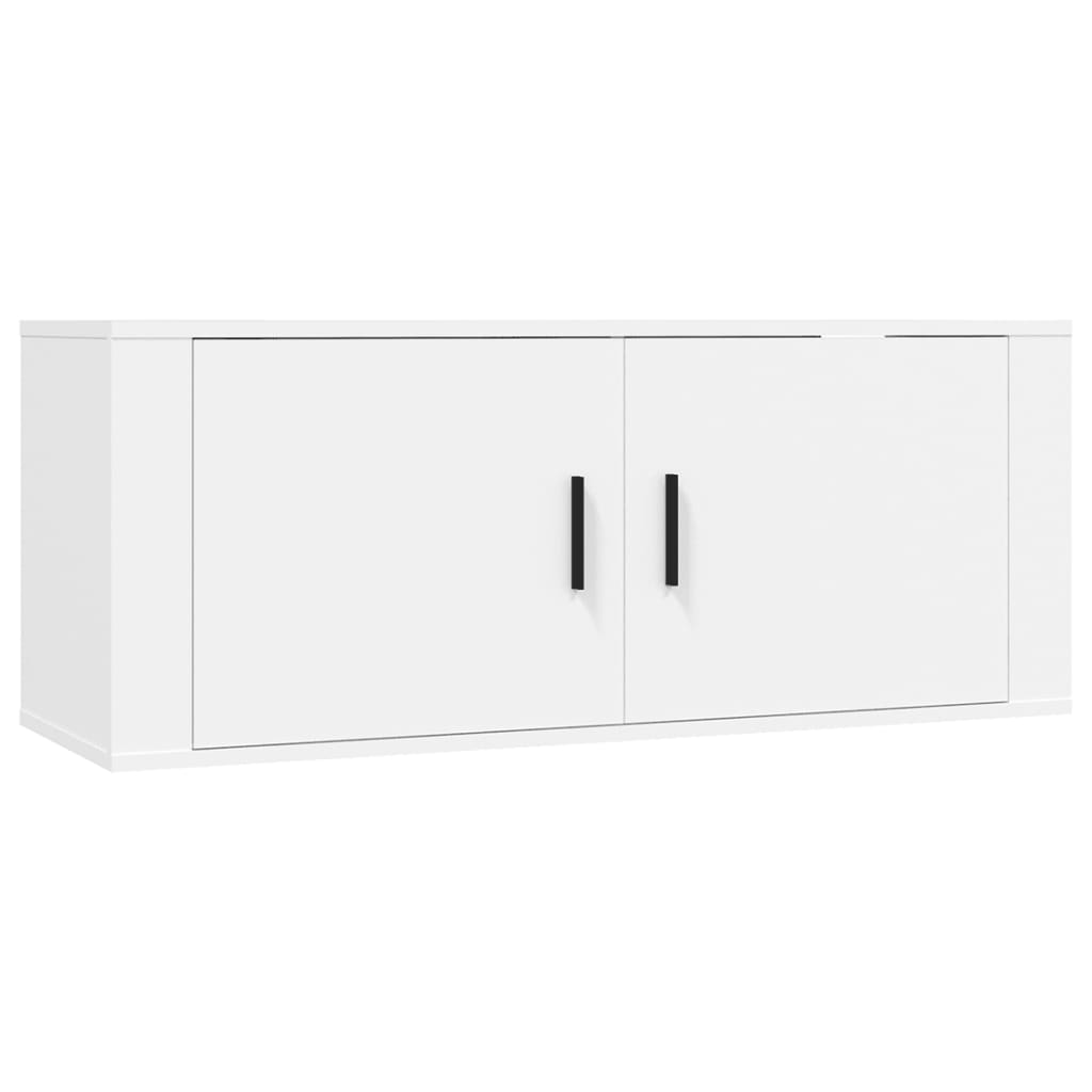 Dulap TV montat pe perete, alb, 100x34,5x40 cm Lando - Lando