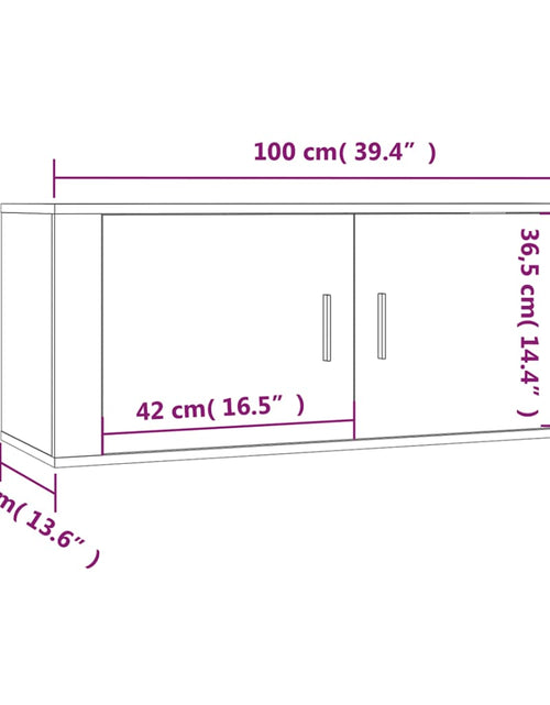 Загрузите изображение в средство просмотра галереи, Dulap TV montat pe perete, stejar fumuriu, 100x34,5x40 cm Lando - Lando
