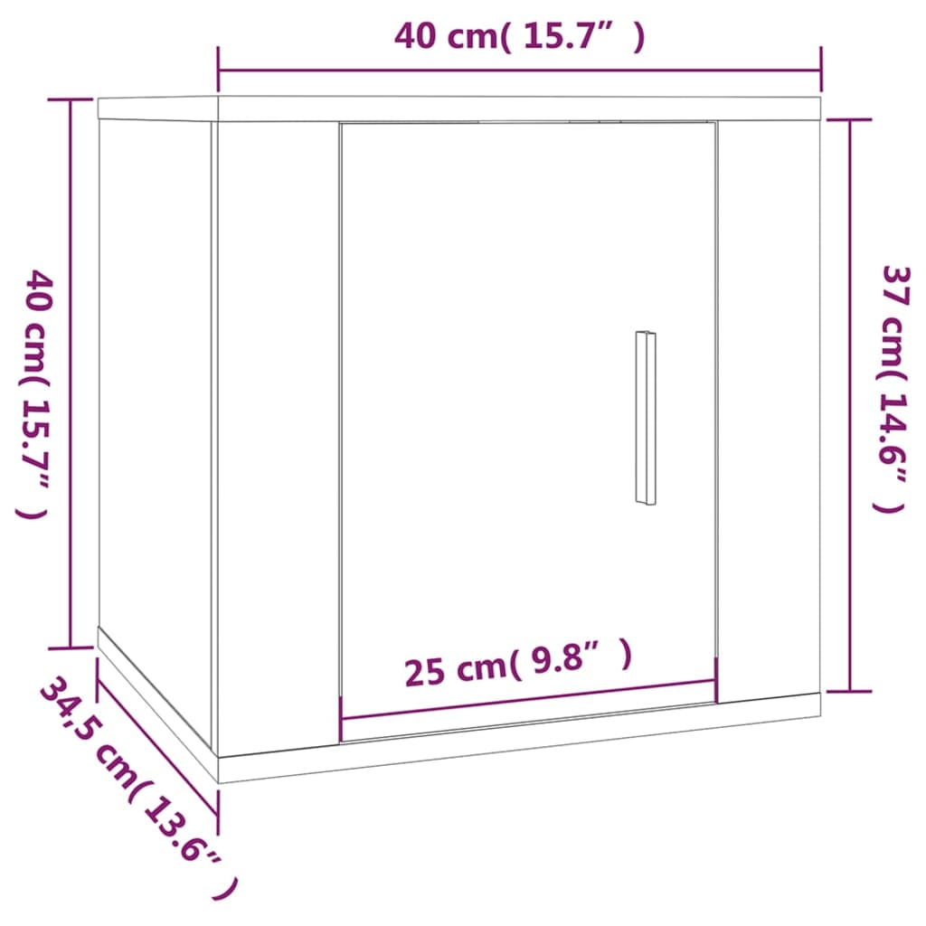 Dulap TV montat pe perete, alb, 40x34,5x40 cm Lando - Lando