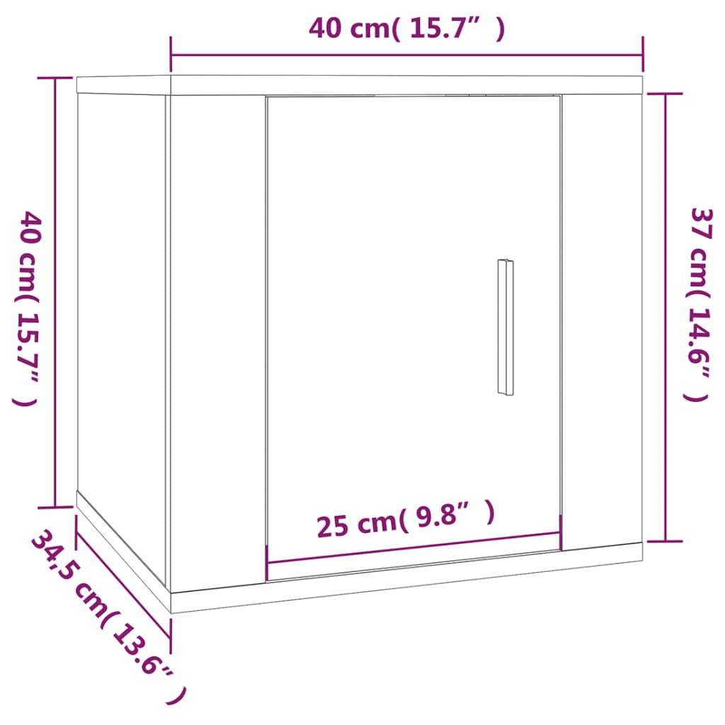 Dulapuri TV montate pe perete 2 buc. stejar maro 40x34,5x40 cm Lando - Lando