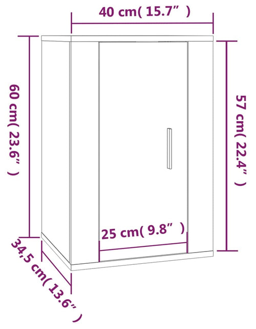 Загрузите изображение в средство просмотра галереи, Dulap TV montat pe perete, alb extralucios, 40x34,5x60 cm Lando - Lando
