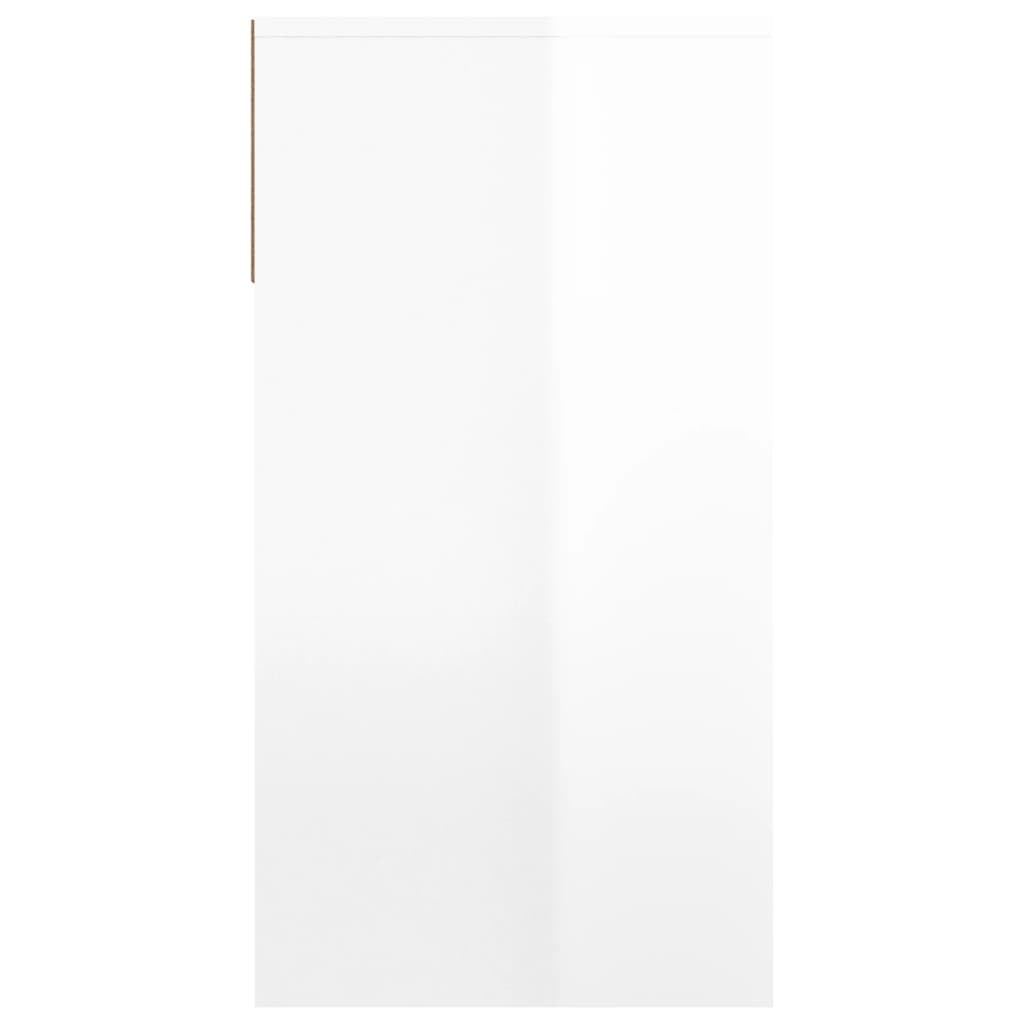 Măsuță consolă, alb extralucios, 100x39x75 cm, lemn compozit - Lando