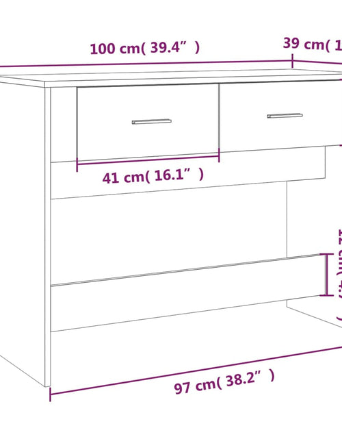 Загрузите изображение в средство просмотра галереи, Măsuță consolă, gri sonoma, 100x39x75 cm, lemn prelucrat - Lando
