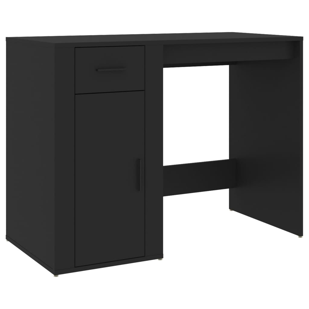 Birou, negru, 100x49x75 cm, lemn prelucrat - Lando