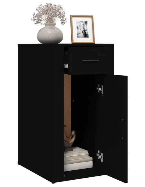 Încărcați imaginea în vizualizatorul Galerie, Dulap de birou, negru, 40x49x75 cm, lemn prelucrat - Lando
